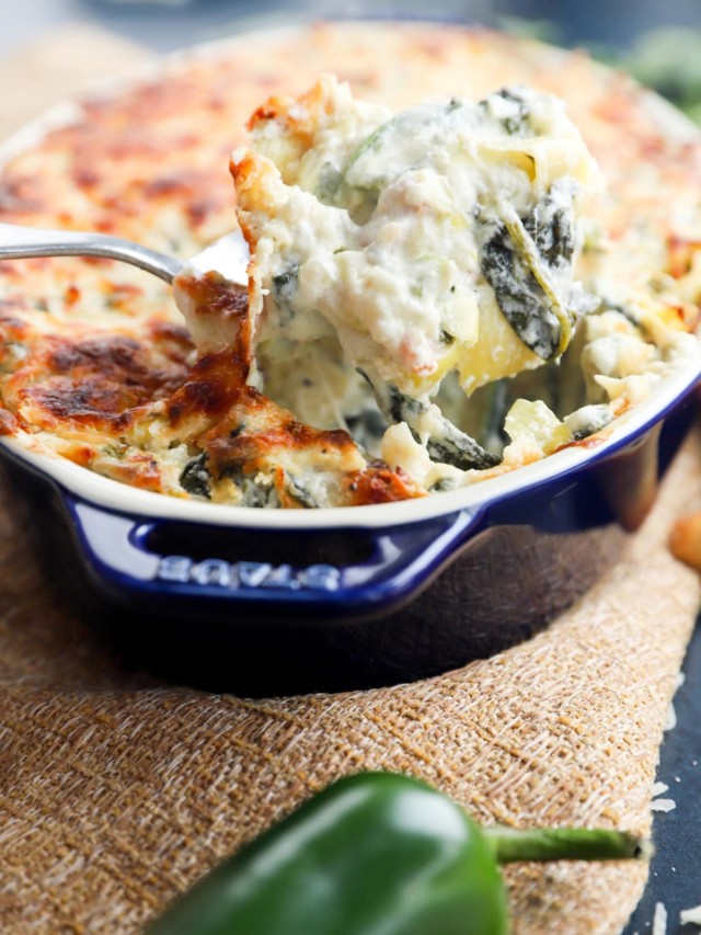 bacon jalapeño spinach artichoke dip | Cake 'n Knife