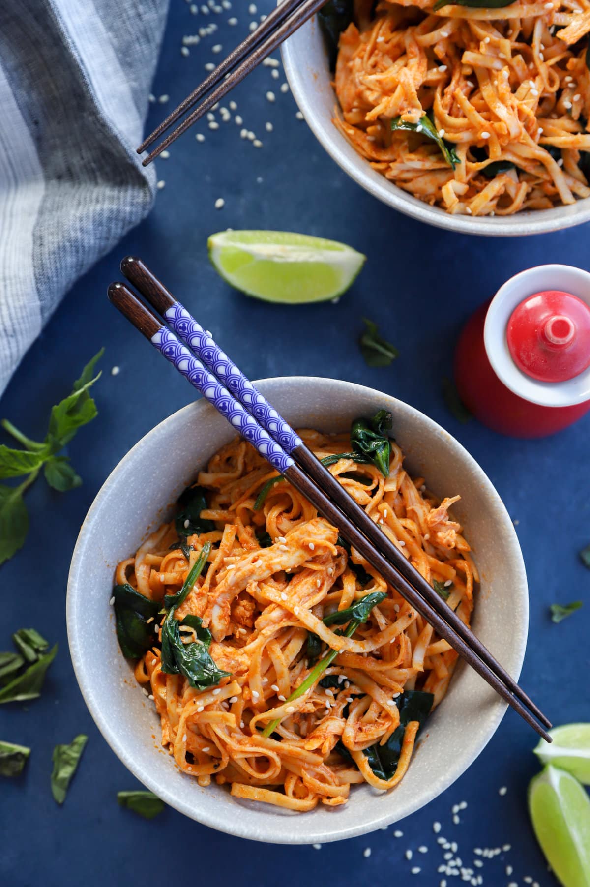 Gochujang Noodles with Chicken and Greens