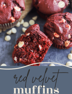 Red velvet muffins pinterest image