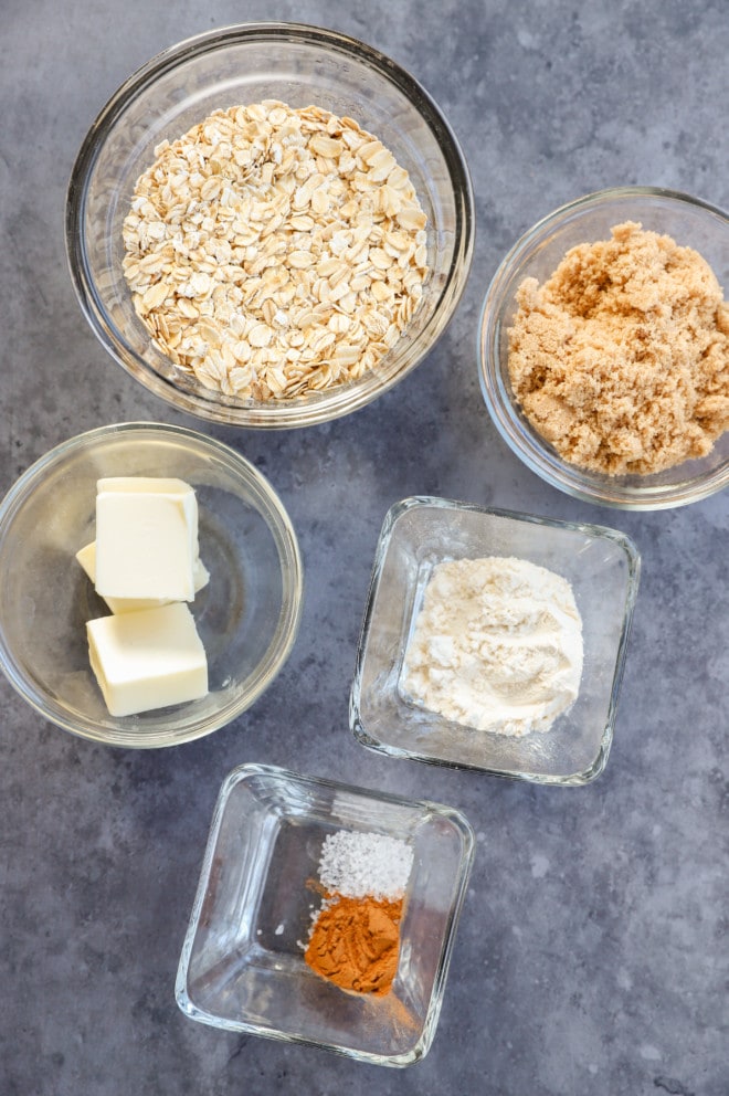 image of crumble ingredients for recipe