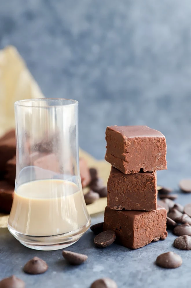 Irish cream and fudge stacked up image