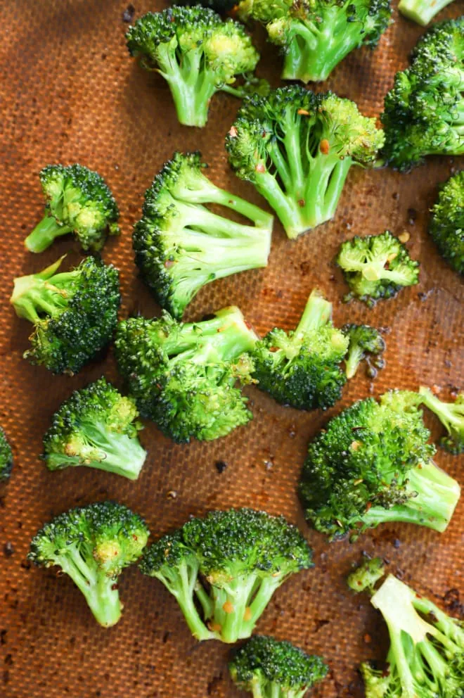 Roasted broccoli on sheet pan image