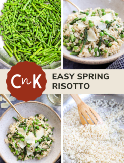 Risotto with asparagus and peas risotto Pinterest picture