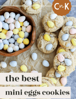 Pinterest image for mini eggs cookies