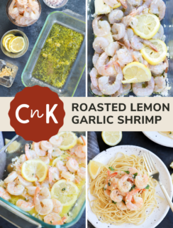 Roasted Lemon Garlic Shrimp Pasta Pin Image