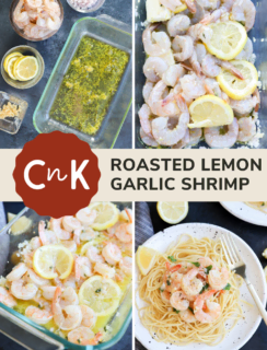 Roasted Lemon Garlic Shrimp Pasta Pin Image