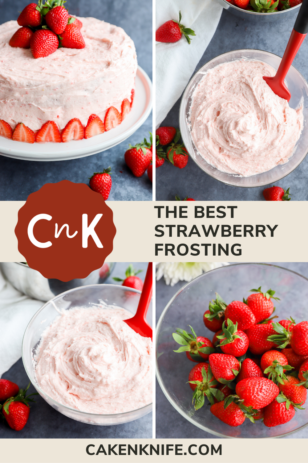 Strawberry buttercream pinterest graphic