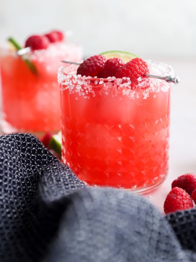 Photo of red summery cocktails in glasses