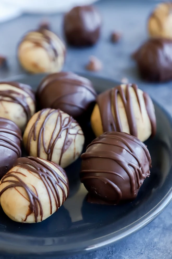 Plate of dipped truffles picture