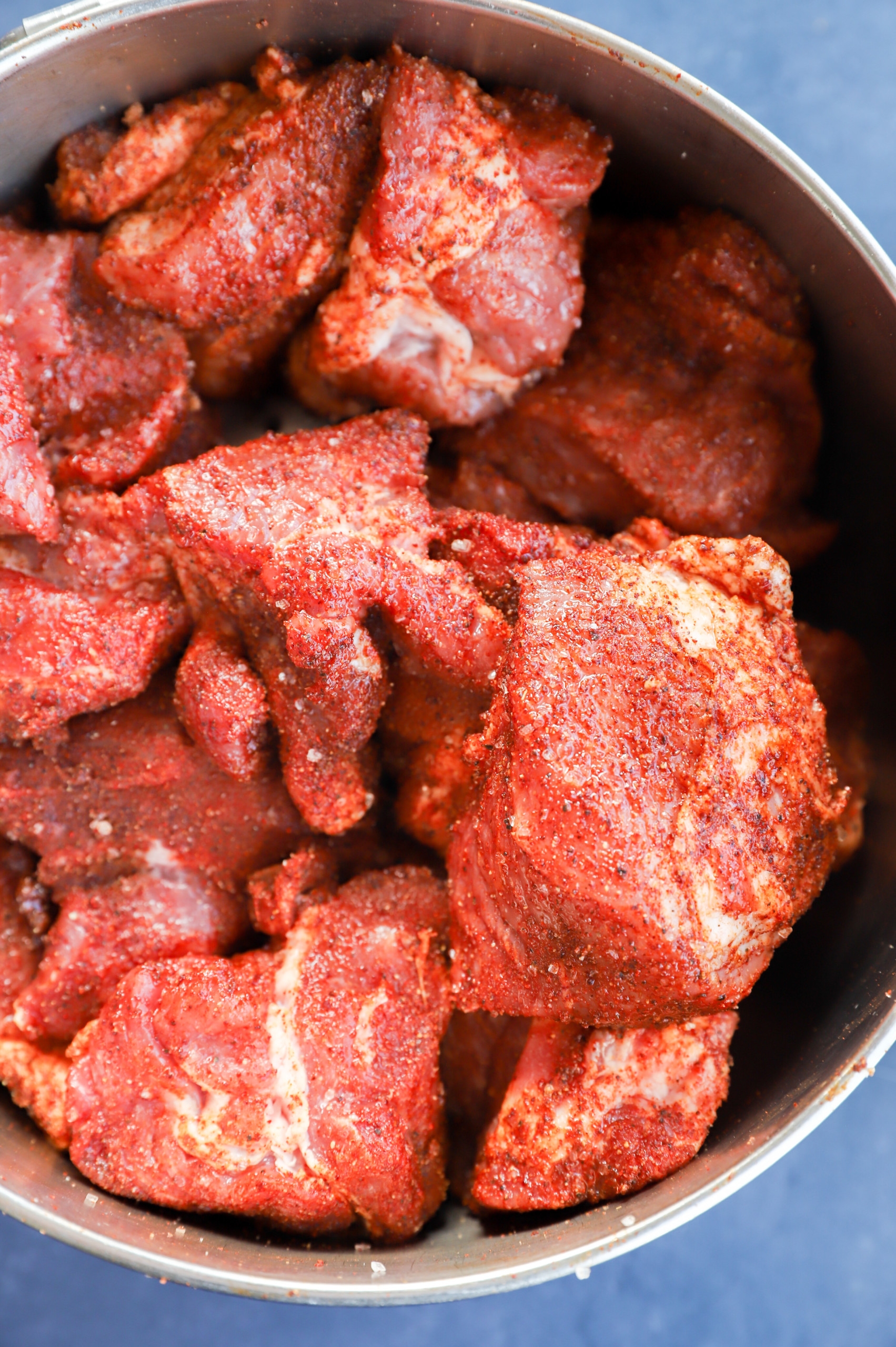 Image for pork chunks with homemade seasoning on them