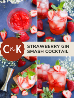 Strawberry Gin Smash Cocktail Pinterest Picture