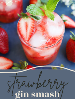 Strawberry Gin Smash Cocktail Pinterest Photo