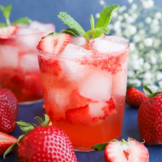 Strawberry gin cocktail image in glass