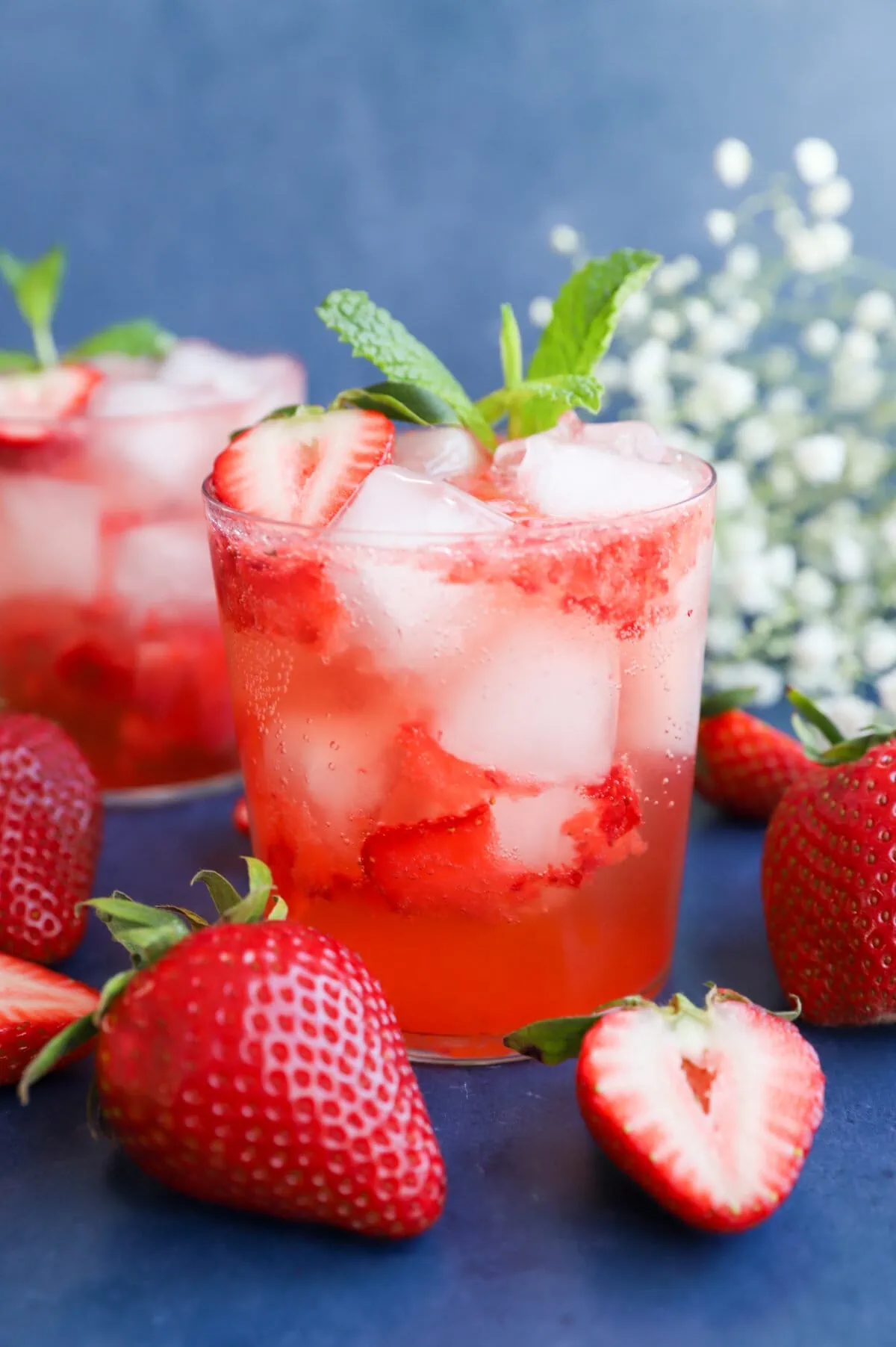 Strawberry gin cocktail image in glass