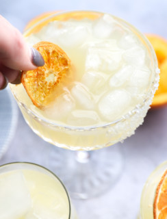 Dried orange slice garnish for a cocktail image