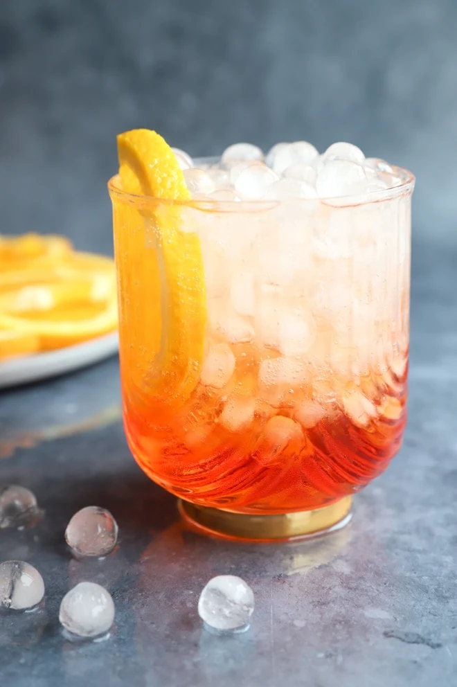 Aperol Soda cocktail in a glass image