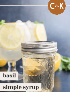 Basil simple syrup Pinterest image