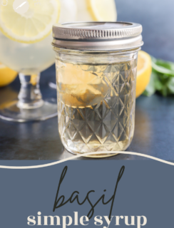 Basil simple syrup Pinterest graphic