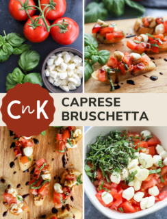 Caprese bruschetta Pin image