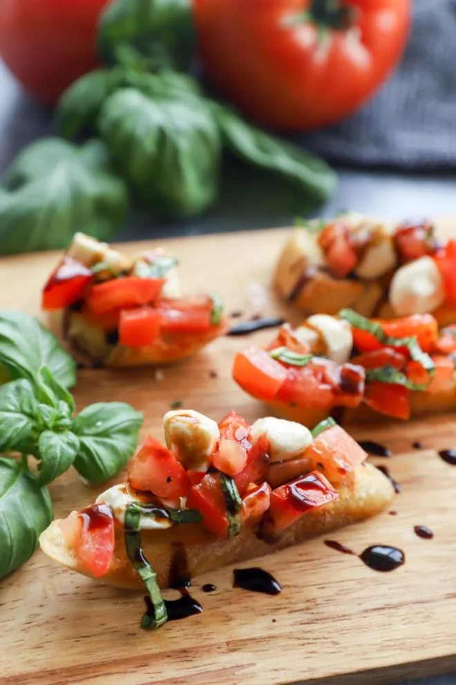 Picture of summer tomato appetizer on platter