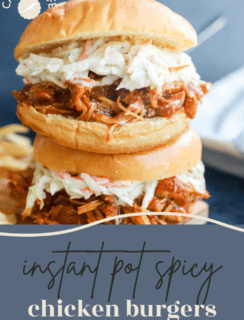 Pinterest image instant pot spicy bbq chicken sandwiches