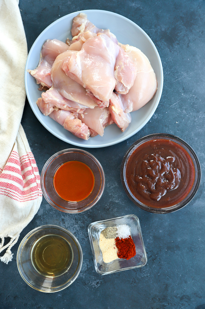 Ingredients for chicken in the instant pot with bbq sauce image