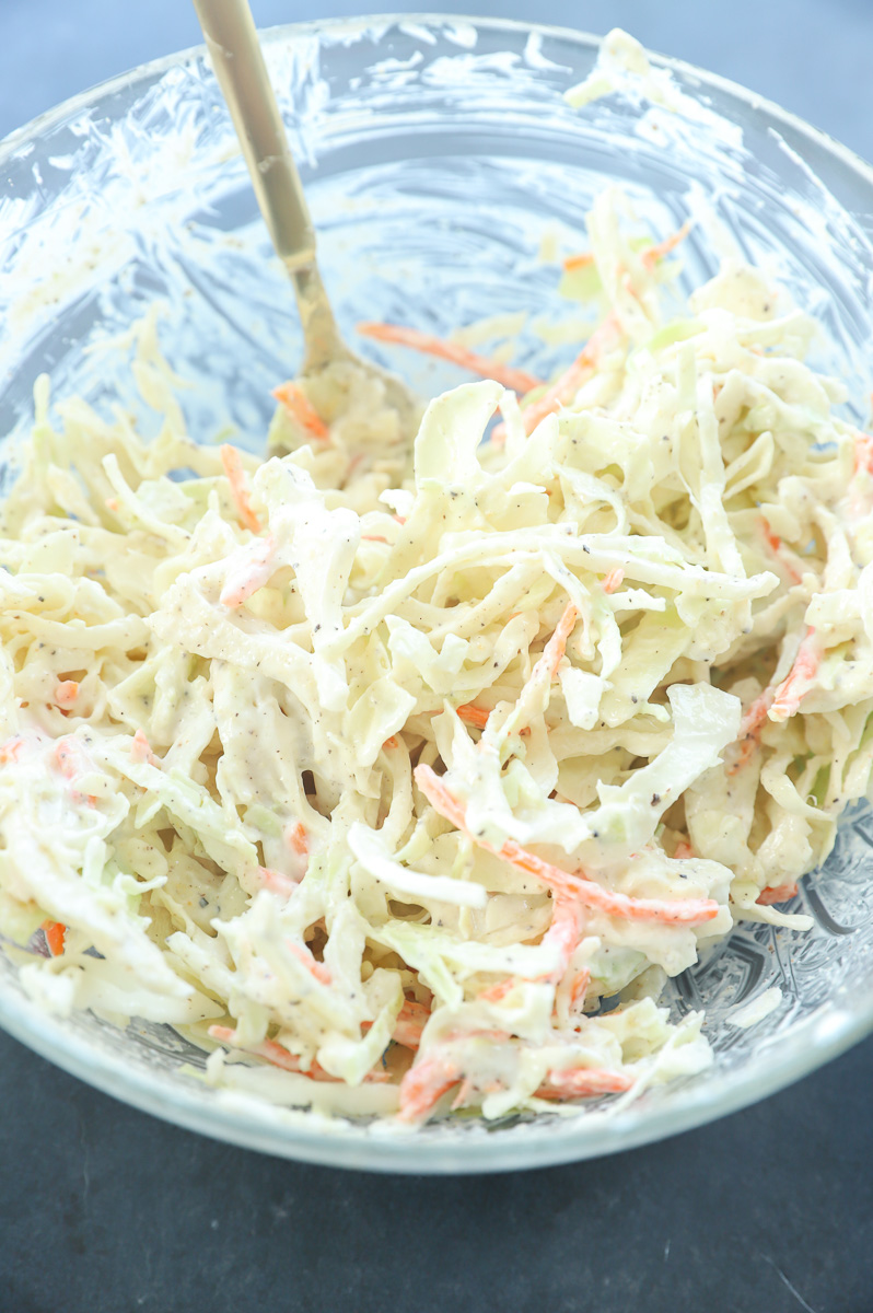 Creamy coleslaw in a bowl image