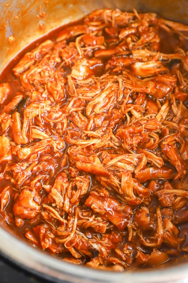 Instant pot shredded bbq chicken picture