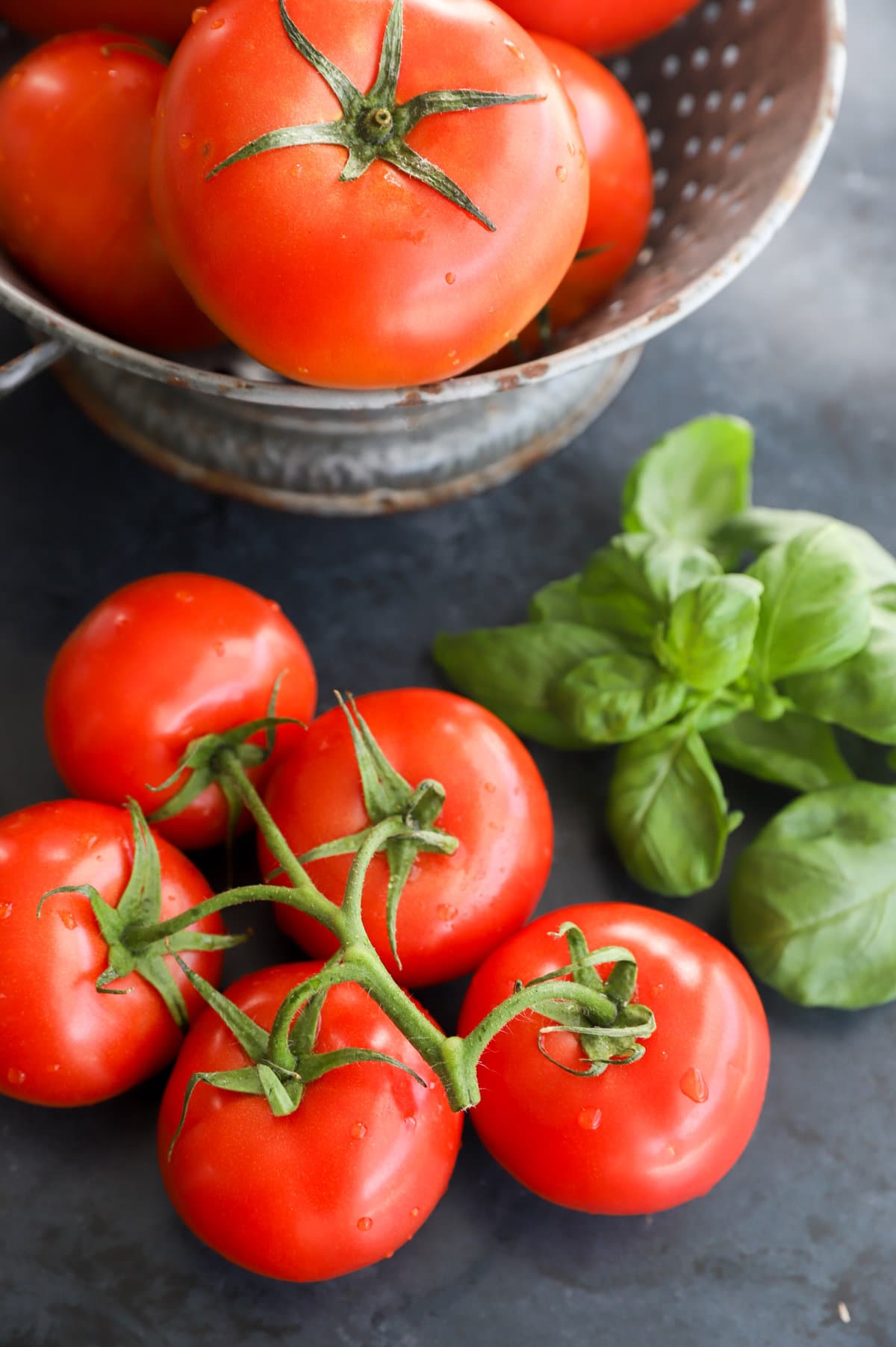 Picture of tomatoes and fresh basil