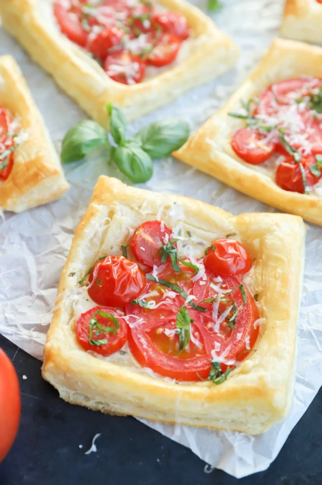 Image of appetizers on parchment paper 