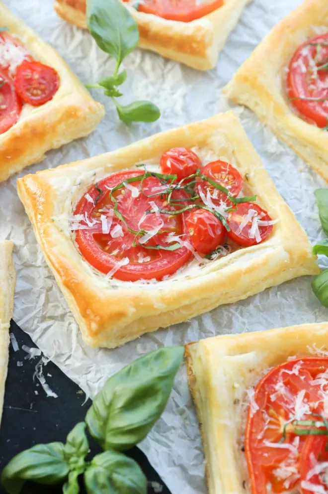 Image of summery appetizer with basil 