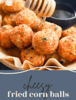 Cheese corn balls Pin image