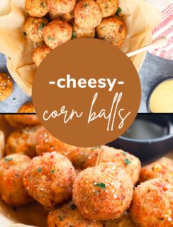 Cheese corn balls Pin graphic