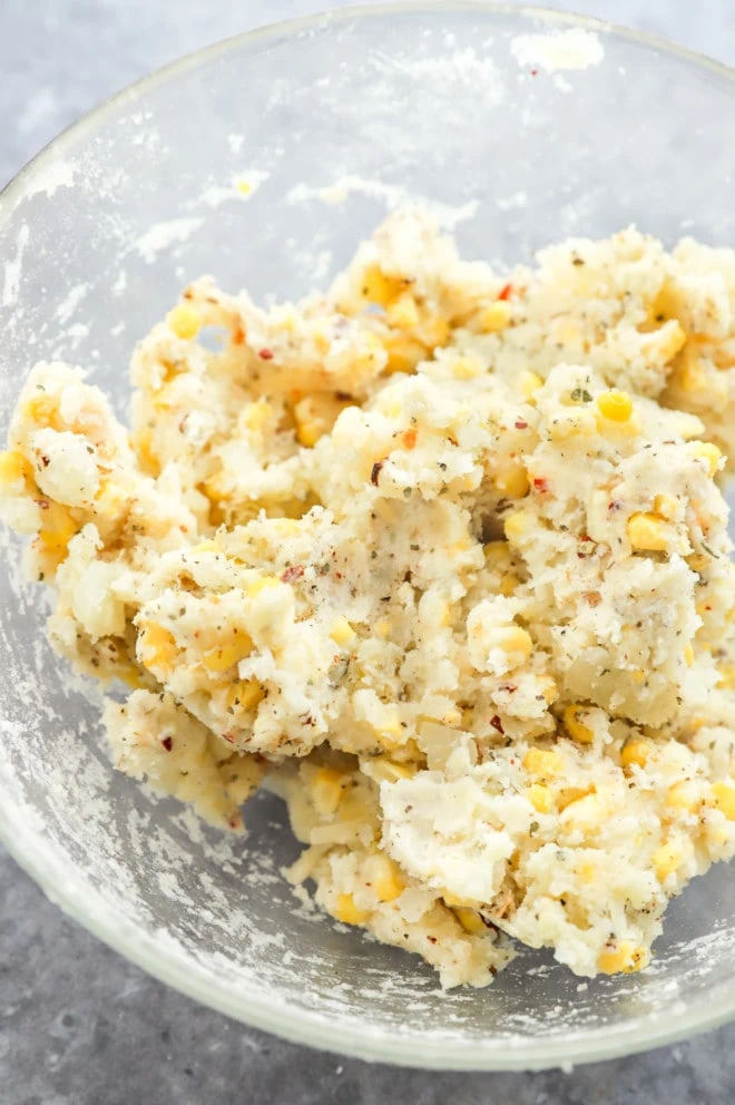 Photo of corn ball mixture in bowl