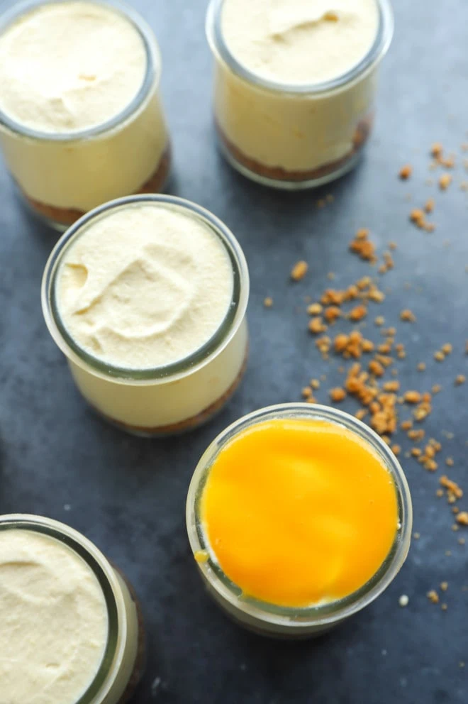 Image of assemble mango mousse cups