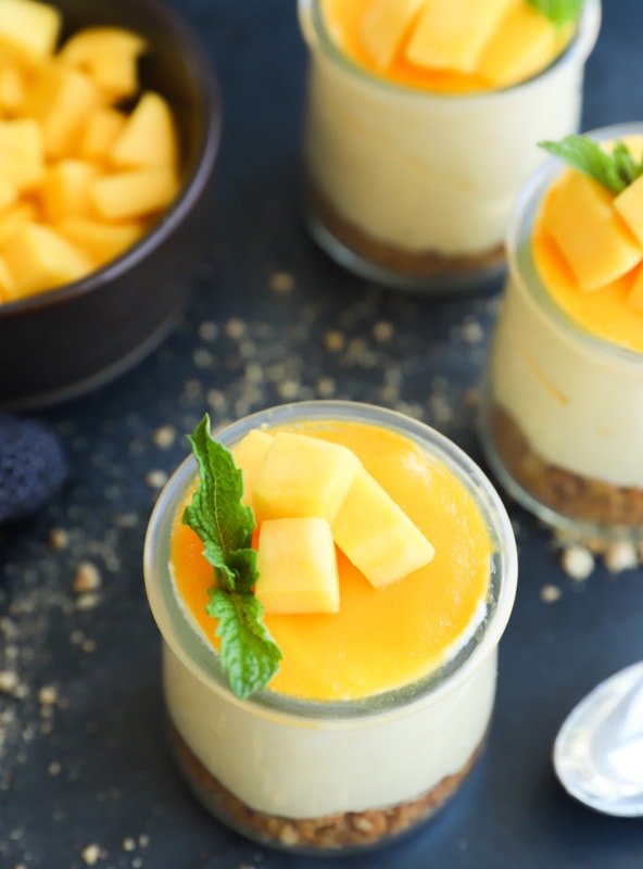 Mango dessert image in cups