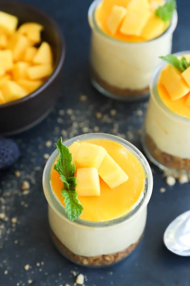 Mango dessert image in cups