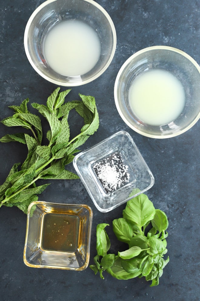 Ingredients for dressing for melon salad