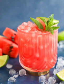 watermelon gin cocktail in a glass image