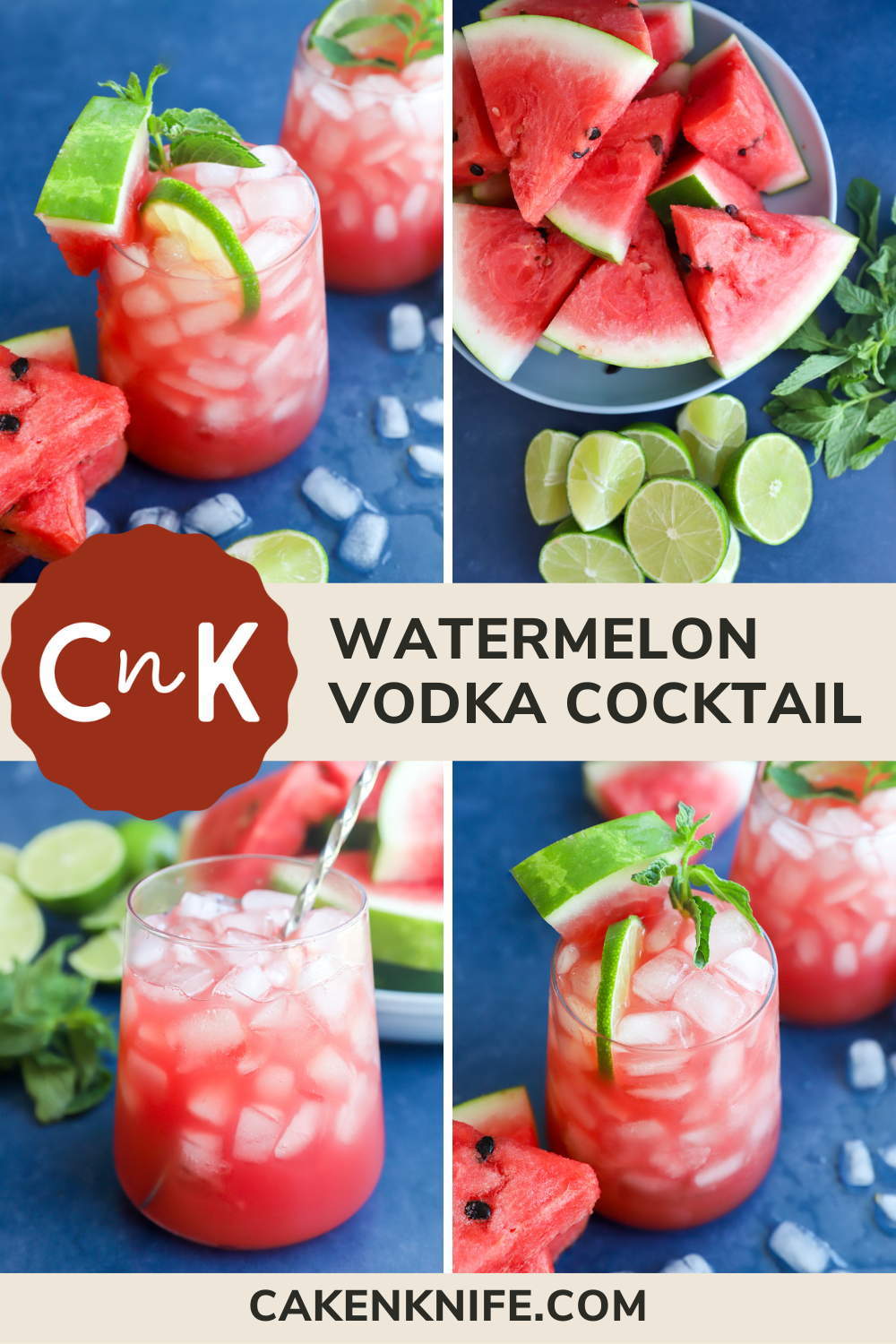 Watermelon vodka cocktail Pin graphic