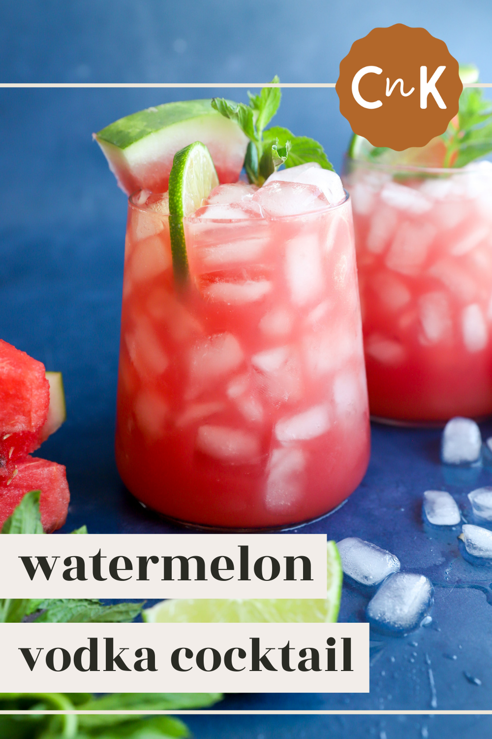 Watermelon vodka cocktail Pin picture