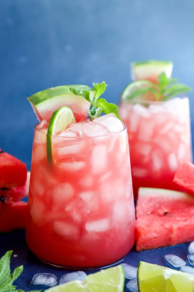 Picture of glasses with fruity pink cocktail