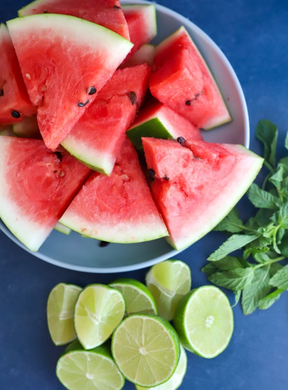 Ingredients for watermelon vodka cocktail image