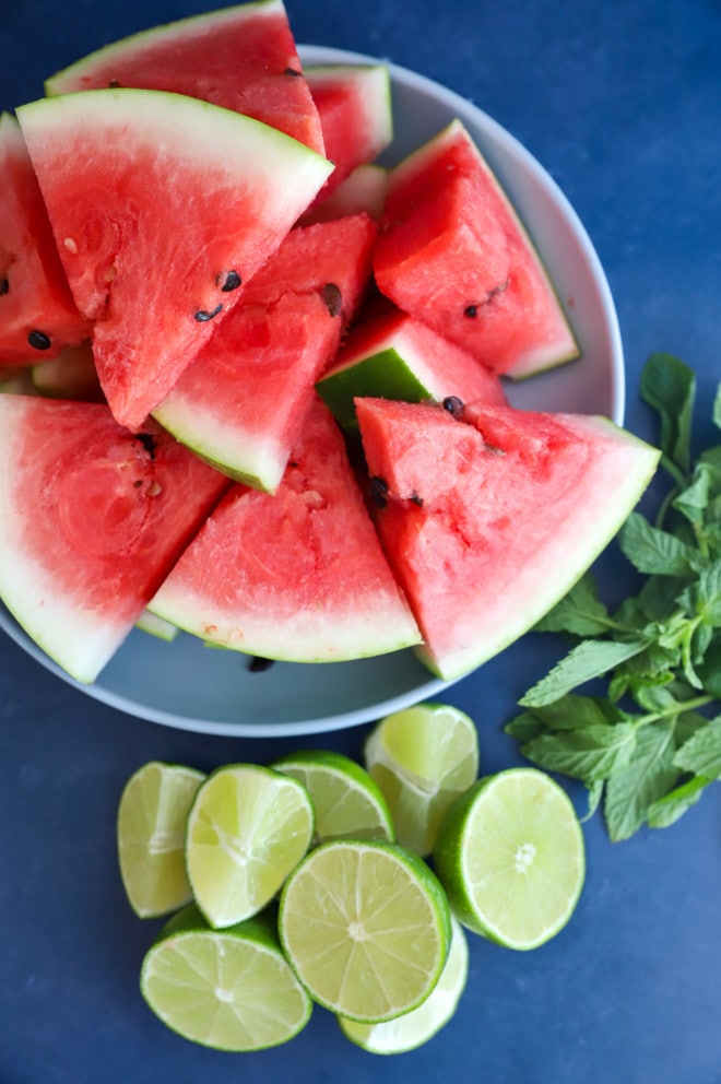 Ingredients for watermelon vodka cocktail image