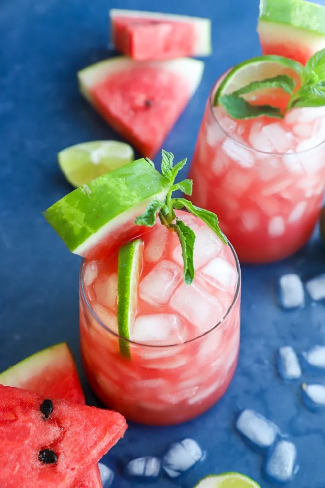Image of summer fruit cocktail in glasses