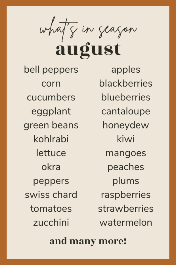 What's in Season in August (Produce Guide) | Cake 'n Knife