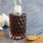 Demerara simple syrup in a bottle