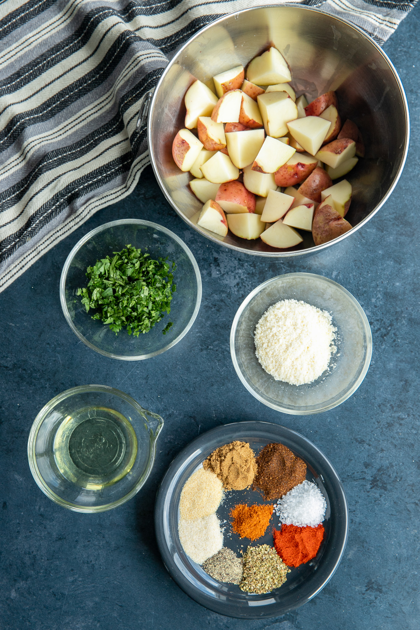 Ingredients for fried mexican potatoes image