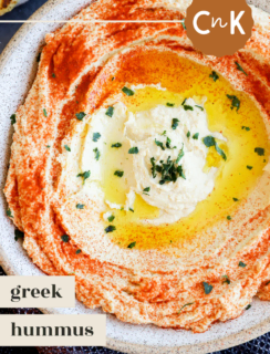 Greek hummus pinterest graphic