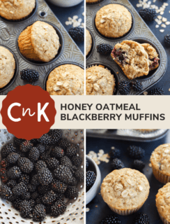 Honey blackberry oatmeal muffins pinterest image